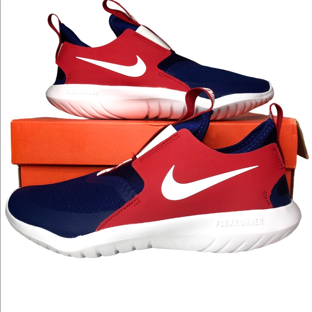Nike flex runner shoes blue red youth women’s
